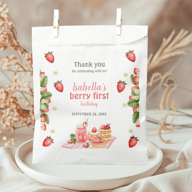 Strawberry Berry First Berry Favour Bag (Creator Uploaded)