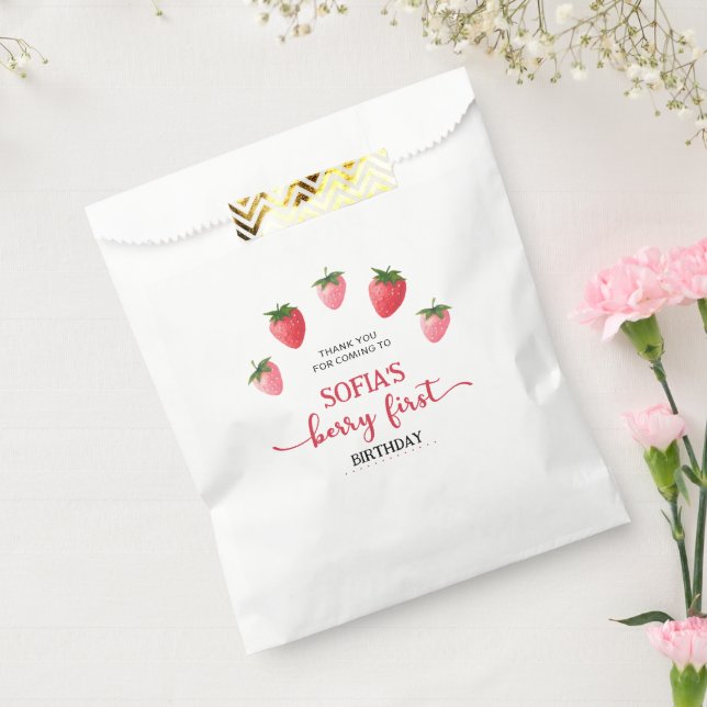 Strawberry Berry First Birthday Favour Bag (Sealed)