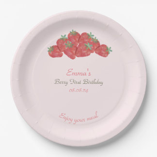 Strawberry Berry first birthday  Paper Plate
