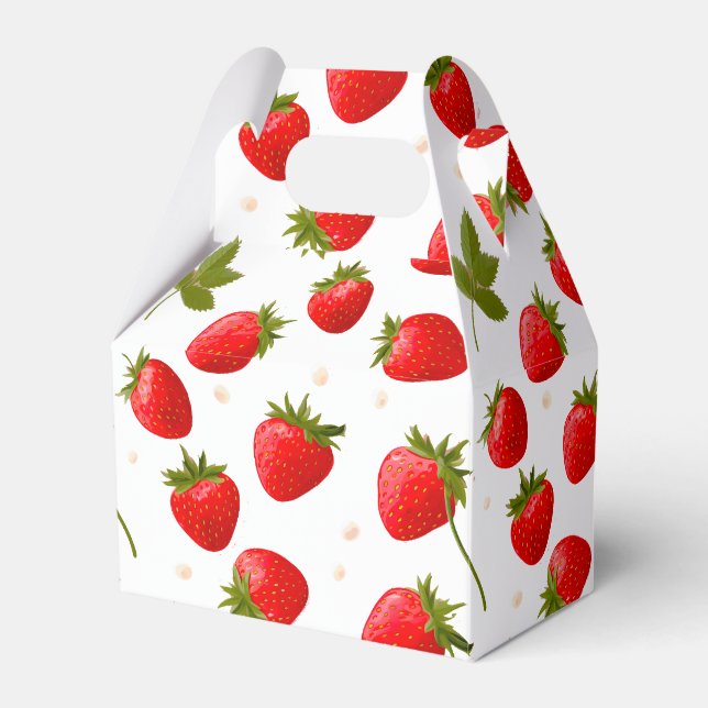 Strawberry Berry First Birthday Party Favour Favor Box (Front Side)