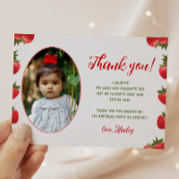 Strawberry Berry First Birthday Retro Photo