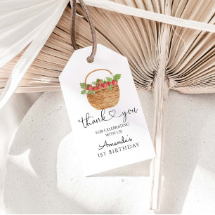 Strawberry Berry First Girl 1st Birthday Party  Gift Tags