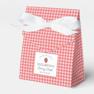 Strawberry Berry First Picnic Birthday  Favor Box