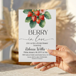 Strawberry Berry In Love Summer Bridal Shower Invitation