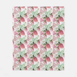 Strawberry, berry, red, fresh, ripe, sweet, food, fleece blanket