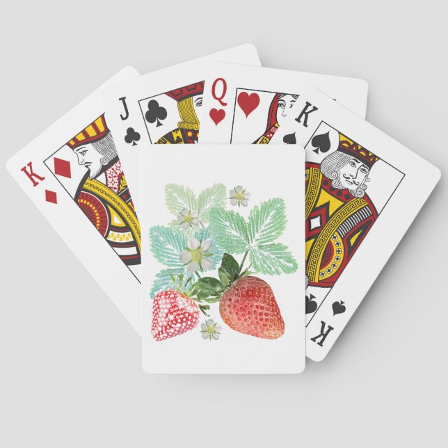 Strawberry, berry, red, fresh, ripe, sweet, food, playing cards (Back)