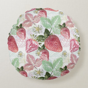 Strawberry, berry, red, fresh, ripe, sweet, food, round pillow
