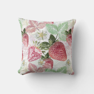 Strawberry, berry, red, fresh, ripe, sweet, food, throw pillow