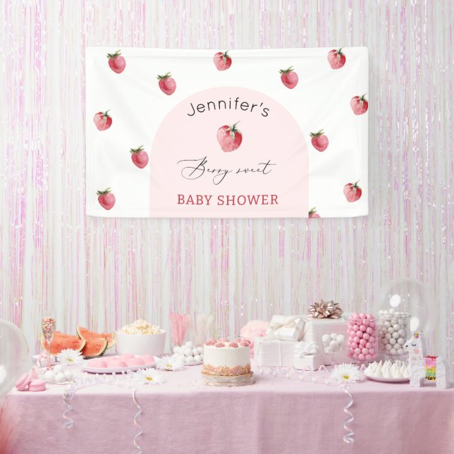 Strawberry berry sweet baby shower banner (Party)