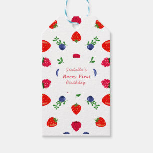 Strawberry berry sweet baby shower gift tags
