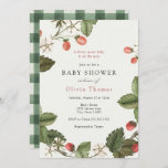 Strawberry Berry Sweet Baby Shower Invitation<br><div class="desc">A berry sweet. baby is on the way! This fun berry-themed baby shower invitation features a watercolor wreath of strawberries and greenery. Personalize with your information or click "Click to customize further" to edit font styles,  size and colours.</div>