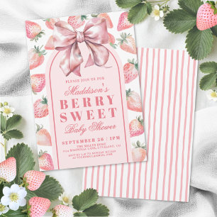 Strawberry Berry Sweet Baby Shower Invitation
