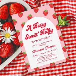 Strawberry Berry Sweet Baby Shower Invitation