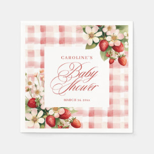 Strawberry Berry Sweet Baby Shower  Napkin