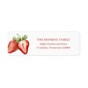 Strawberry Berry Sweet Baby Shower Return Address
