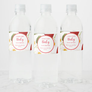 Strawberry Berry Sweet Baby shower Water Bottle Label