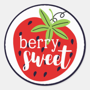 Strawberry Berry Sweet Birthday Baby Girl Kids' Classic Round Sticker