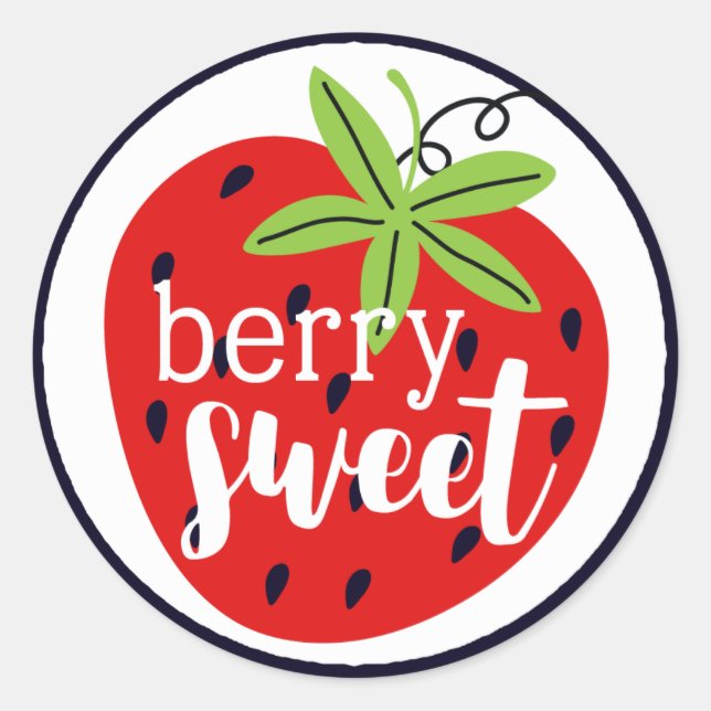 Strawberry Berry Sweet Birthday Baby Girl Kids' Classic Round Sticker (Front)