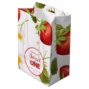 Strawberry Berry Sweet Birthday Berry First Medium Gift Bag