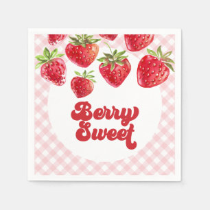 Strawberry Berry Sweet Birthday Paper Plates Napkin