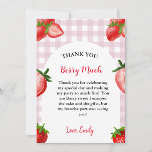 Strawberry Berry Sweet  Birthday Thank you Card