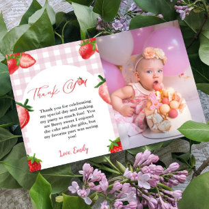 Strawberry Berry Sweet Birthday Thank you Card