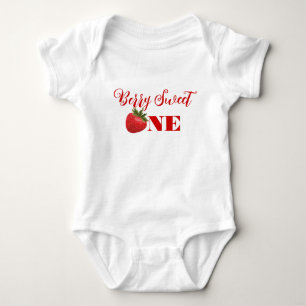 Strawberry Berry Sweet First Birthday ONE Baby Bodysuit