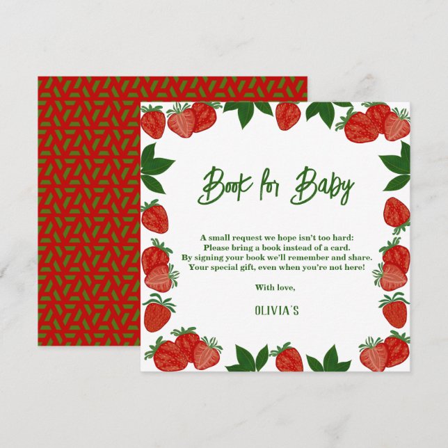 Strawberry Berry Sweet Fruit Fresh Gift Baby Invitation (Front/Back)