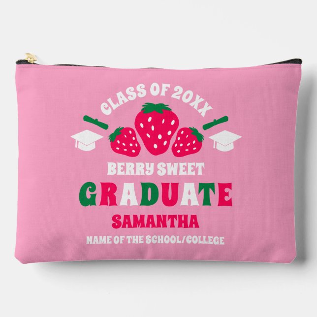 Strawberry Berry Sweet Graduation Accessory Pouch (Front)
