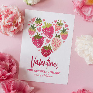 Strawberry Berry Sweet Kids Valentines Day Card
