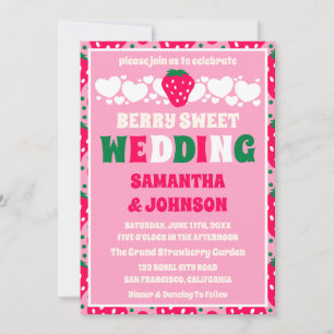 Strawberry Berry Sweet Photo Wedding Invitation