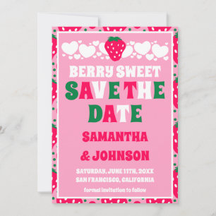 Strawberry Berry Sweet Wedding Save The Date