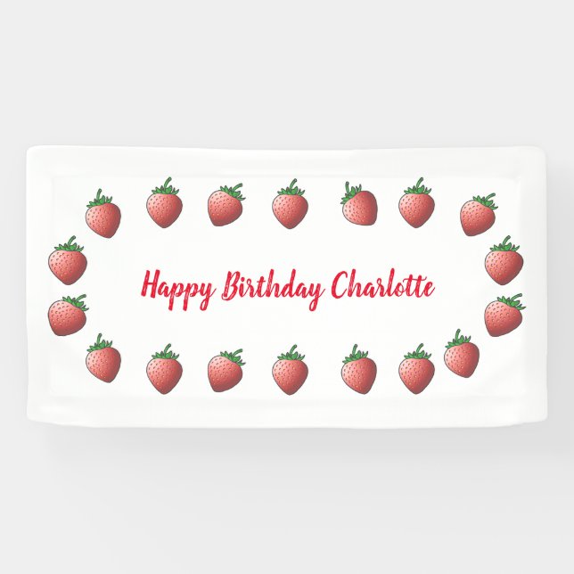 Strawberry Birthday Banner (Horizontal)