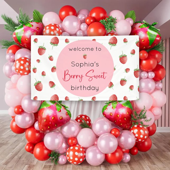 Strawberry Birthday Berry Sweet Banner (Creator Uploaded)