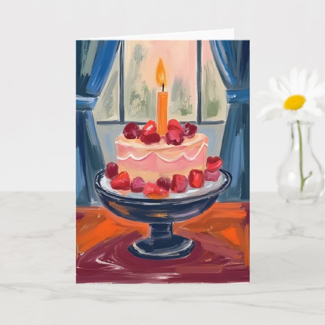 Strawberry Birthday Cake Card (Small Plant)