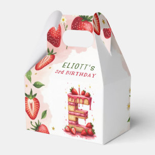 Strawberry Birthday Favour Box Letter E Cake