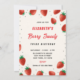 Strawberry Birthday Invitation