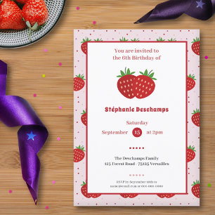 Strawberry Birthday Invitation