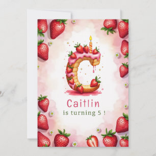Strawberry Birthday Invitation Letter C Cake Theme