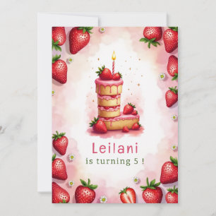 Strawberry Birthday Invitation Letter L Cake Theme