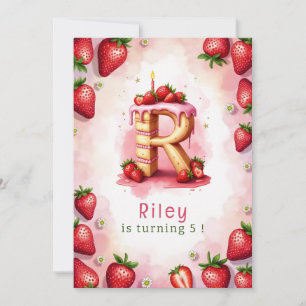Strawberry Birthday Invitation Letter R Cake Theme