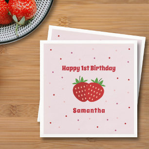 Strawberry Birthday Napkin