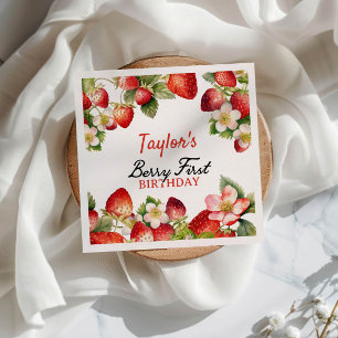 Strawberry Birthday Napkin