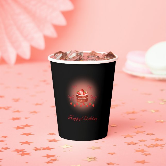 Strawberry Birthday Paper Cups (Insitu)