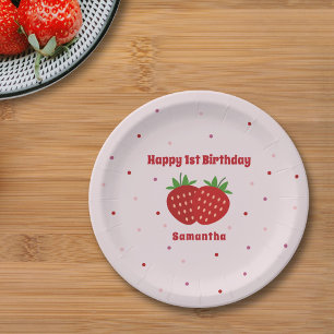Strawberry Birthday Paper Plate