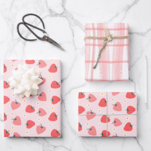 Strawberry Birthday Party Berry Sweet Wrapping Paper Sheet