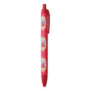 Strawberry Birthday Party Girl Black Ink Pen