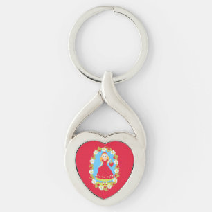 Strawberry Birthday Party Girl Keychain