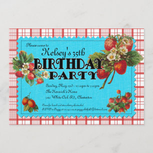 Strawberry Birthday Party Invitation