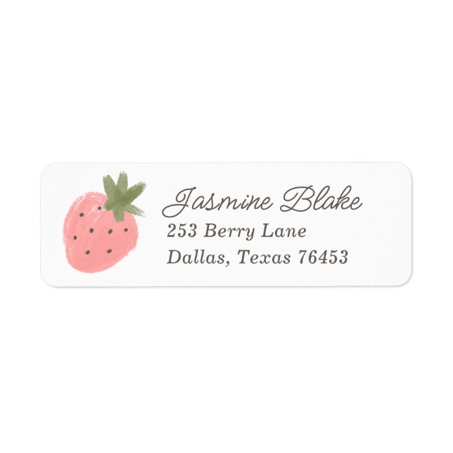 Strawberry Birthday Party Return Address (Front)